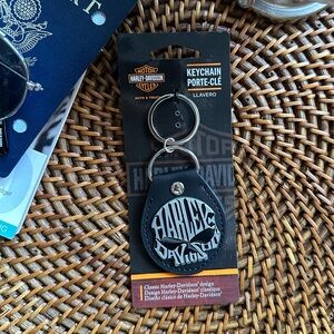Harley Davidson Black and Silver Metal Skull Keychain New with Tags